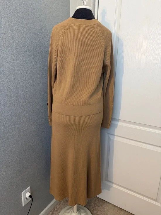Sezane Sami Jumper and Naelle Skirt Set Camel Size Large - Picture 6 of 13